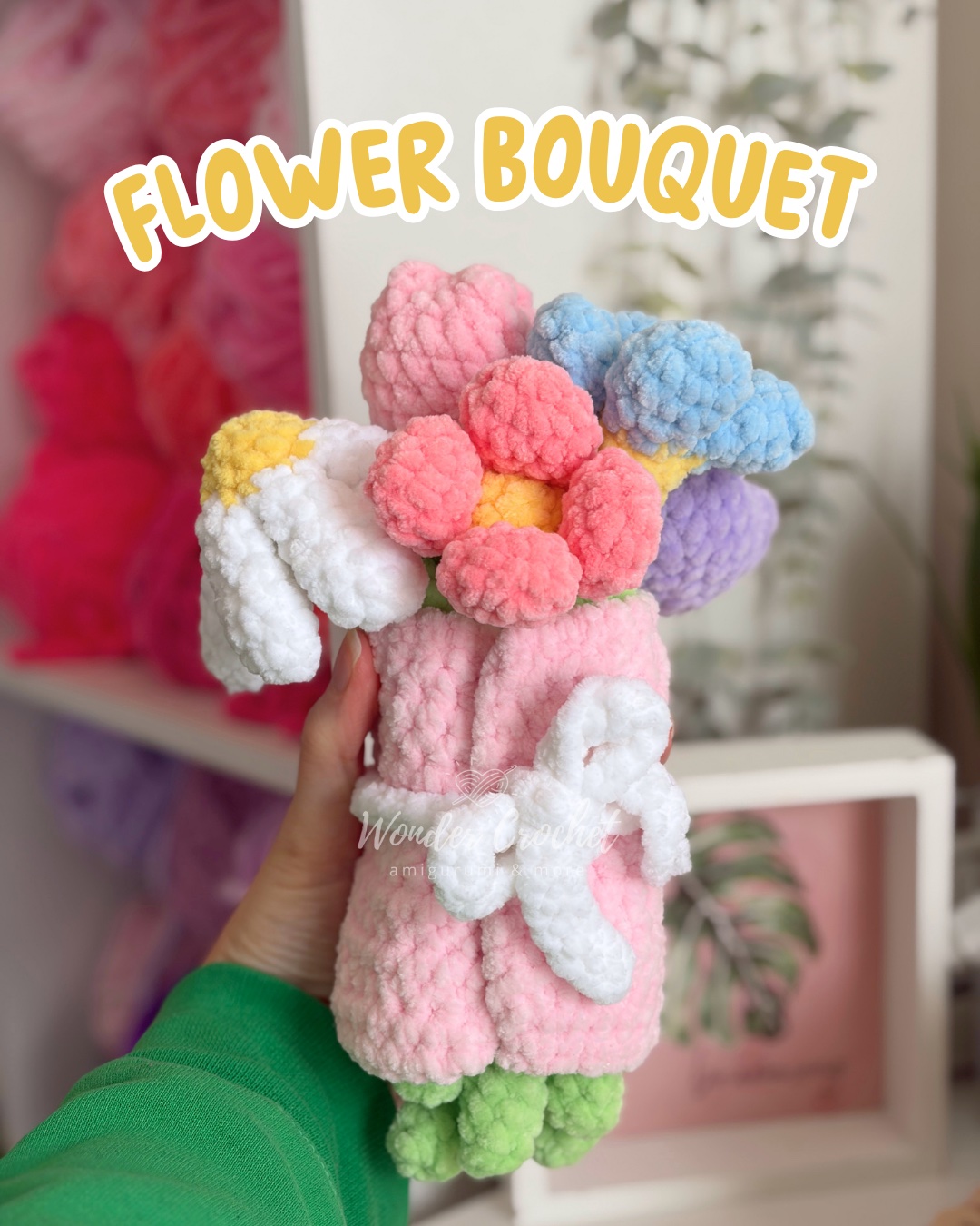 No-Sew Flower Bouquet Free Crochet Pattern