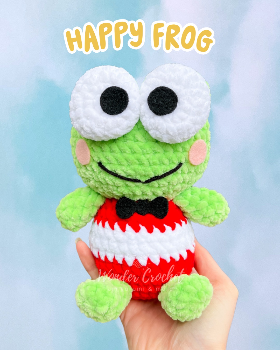 Happy Frog Plush Crochet Pattern - Amigurumi