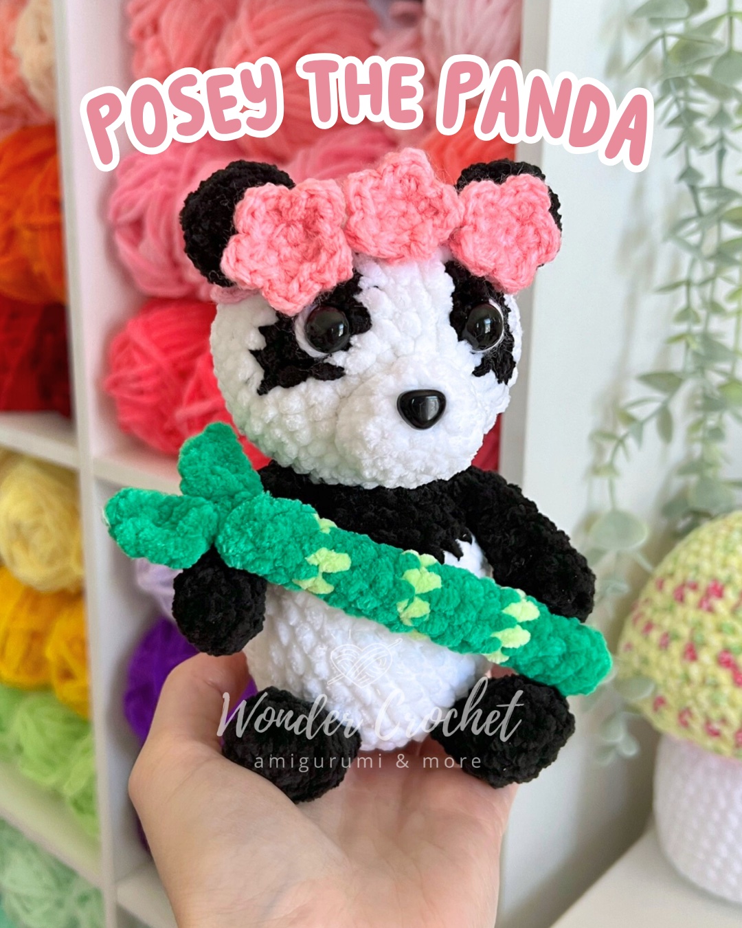 Posey the Panda: Free Crochet Pattern for a Panda with a Flower Crown!