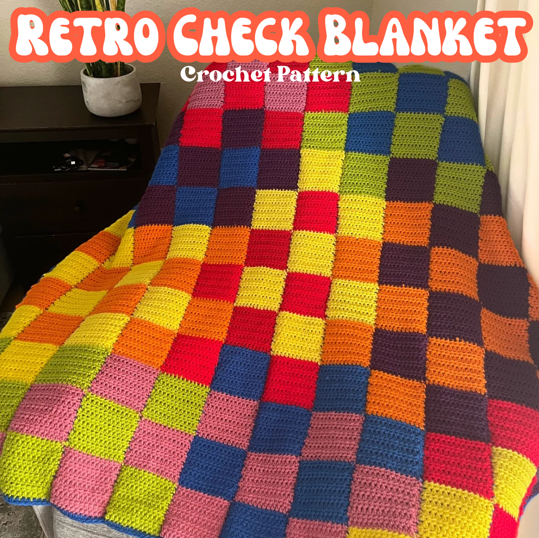 The Retro Check Blanket | Free Crochet Pattern