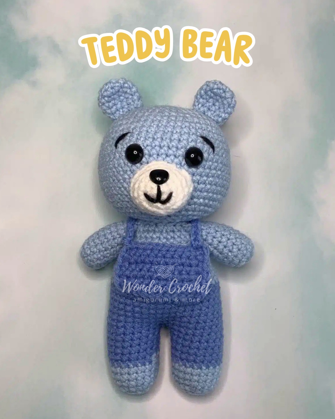 Teddy Bear with Overalls - Free Crochet Pattern