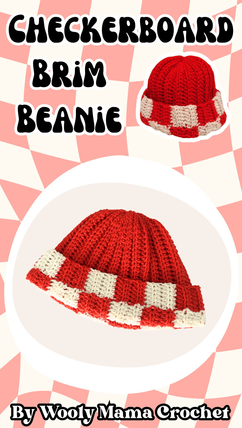 Checkerboard Brim Beanie: Free Crochet Pattern