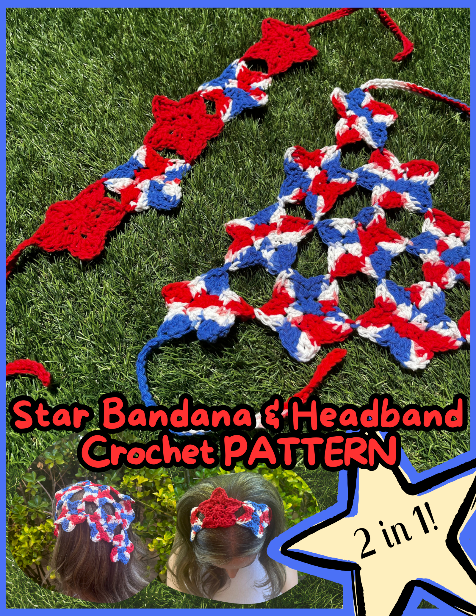 Crochet Star Bandana/Headband | Free Pattern