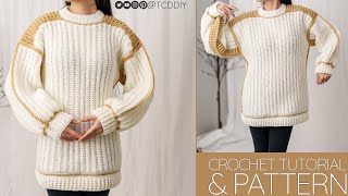 How to Crochet: Oversized Sweater | Pattern & Tutorial DIY