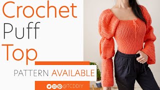 Crochet Puff Sleeve Top | Pattern & Tutorial DIY