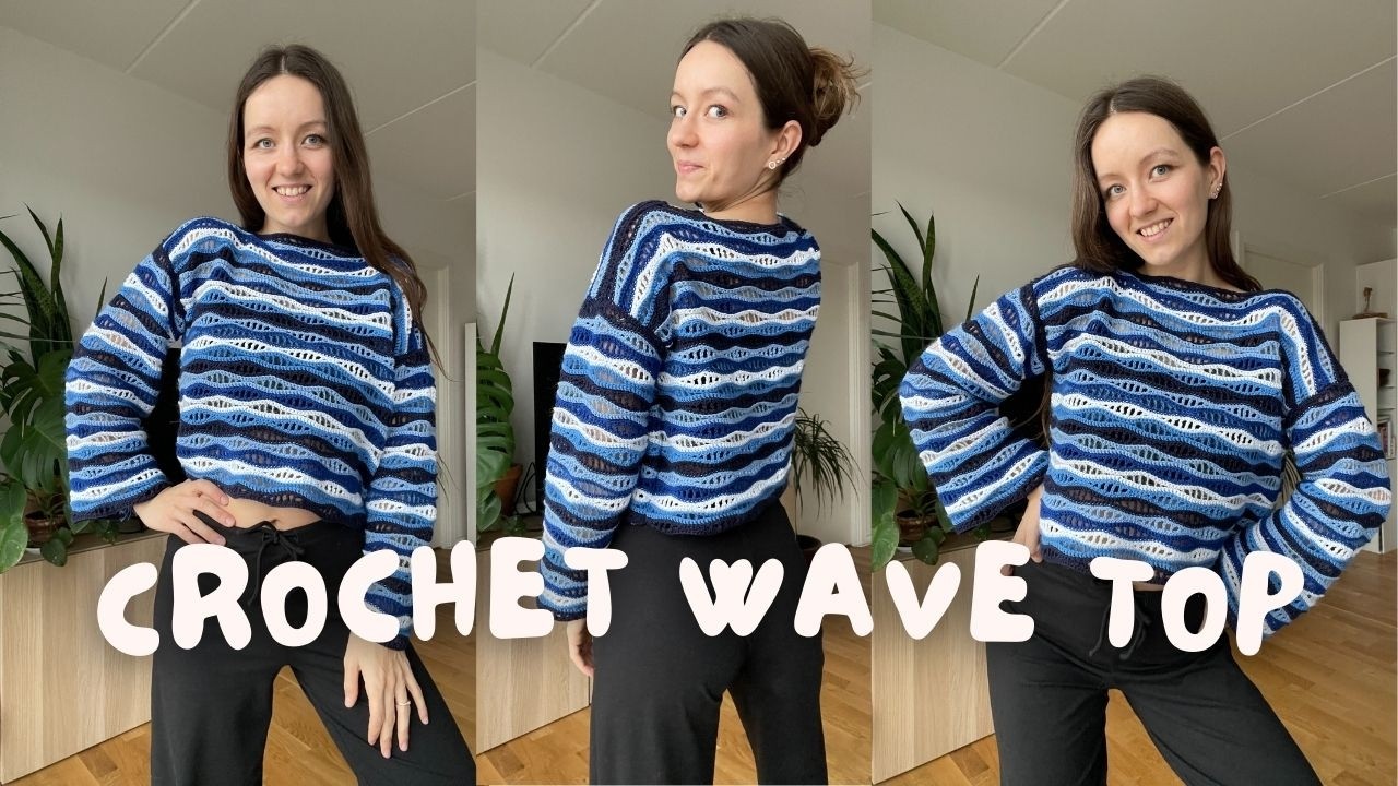 WAVE STITCH CROCHET TOP (Sweater) | customizable fit tutorial for all sizes - beginner friendly