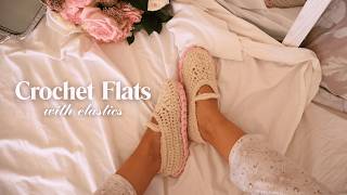 Crochet Flats with Elastic / Bouclé Flats