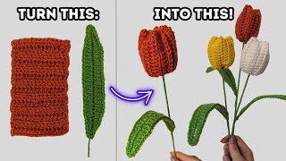 Crochet Tulip Flower 🌷 Crochet Flower Bouquet, Easy DIY Bouquet Gift Tutorial