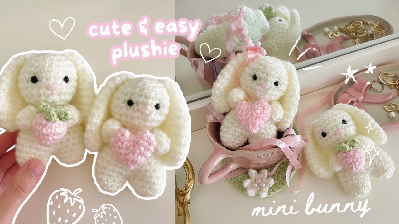 cute bunny holding a heart