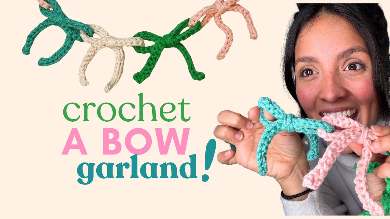 Easy crochet bow garland (Tutorial)