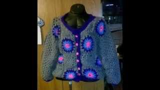 Granny Square Cardigan-Pullover Sweater