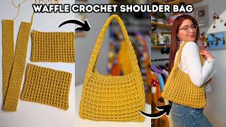 Crochet Waffle Bag Tutorial | Easy Crochet Bag Pattern| Step by Step