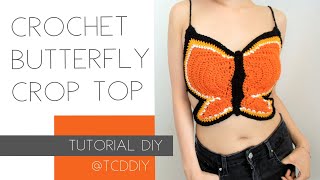 Crochet Butterfly Crop Top | Tutorial DIY
