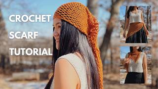 Easy Crochet Mini Scarf Shawl Tutorial 🧶 Beginner Friendly Scrap Yarn Project