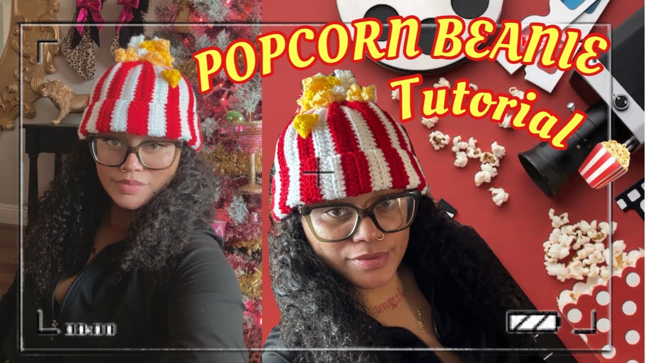 Crochet Popcorn Beanie tutorial