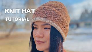 Learn how to Knit an Easy Double Brim Hat 🧶 Free Knitted Hat Pattern