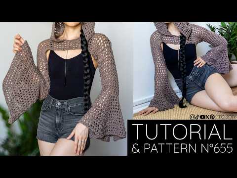 Airy Bell Sleeve Mesh Shrug