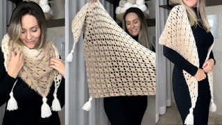 Xale de crochê facil, rapido e economico! Shawl crochet pattern - easy for beginner