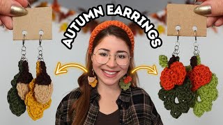 2 Cute Fall Crochet Earrings | DIY