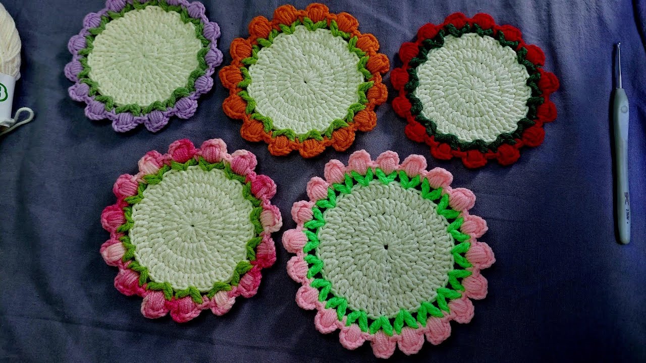 Pressed Tulip Flower Coaster