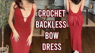 How to Crochet Backless Bow Dress! | The Ruby Dress Tutorial | All Sizes!