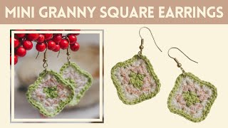 EASY Mini Granny Square Crochet Earrings Tutorial | DIY