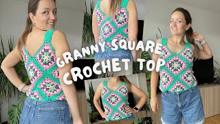 crochet top from granny squares | easy beginner-friendly pattern 🌞