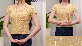 How to Crochet a V Neck Top | Pattern & Tutorial DIY
