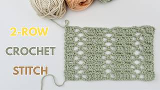 ✨ Easy Crochet Lace Stitch (2-Row Repeat) | Beginner-Friendly Crochet Tutorial