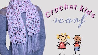 EASY CROCHET KIDS SCARF | VERY SOFT YARN