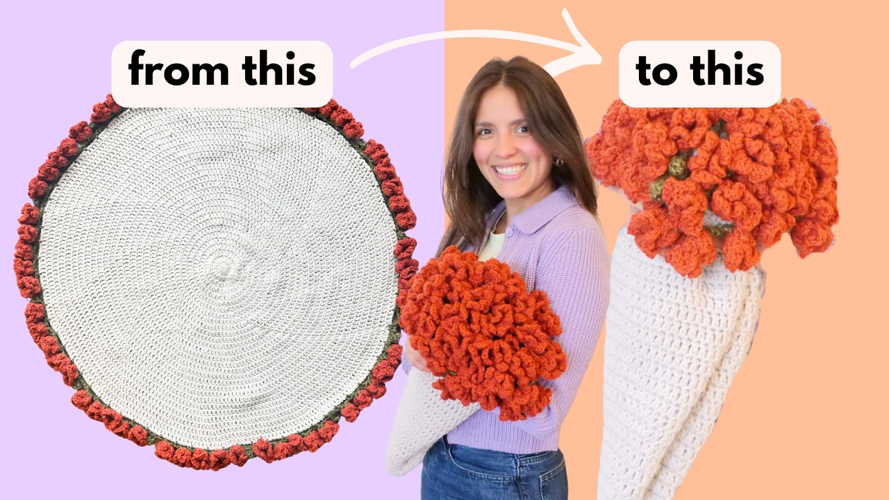 VIRAL Crochet Flower Bouquet Blanket - EASY TUTORIAL