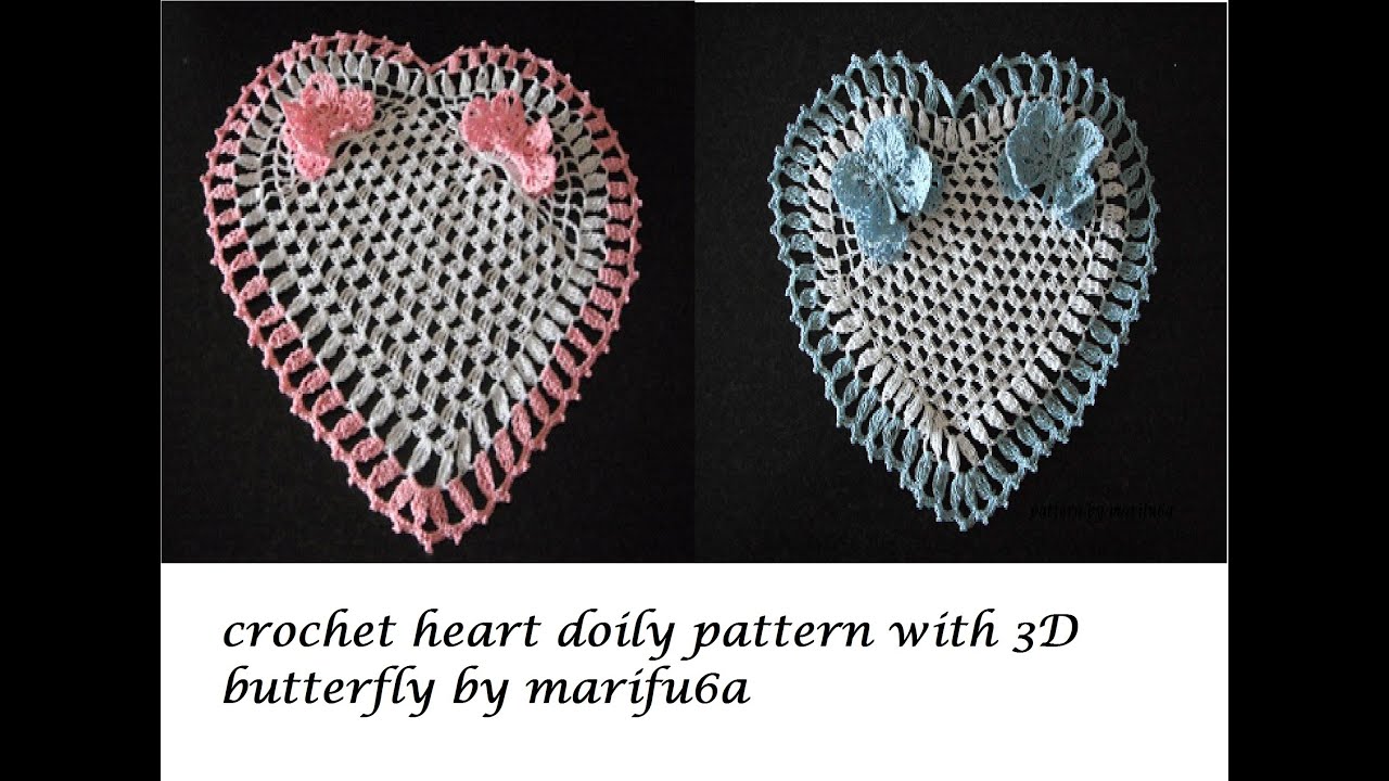 heart doily with 3D butterfly