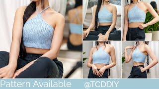 How to Crochet: Cross Back Crop Top | Pattern & Tutorial DIY