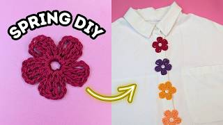 Learn to crochet a flower for beginners | I don't use a magic ring | Spring DIY 🌼