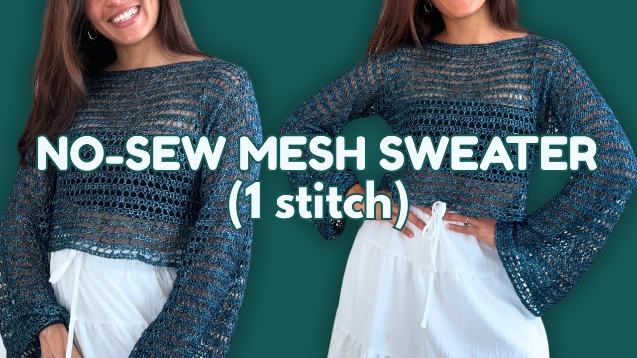 EASY Mesh Top Crochet Tutorial - Long Sleeve