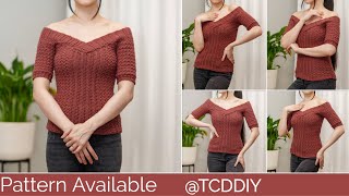 How to Crochet: Modern off the Shoulder Top | Pattern & Tutorial DIY