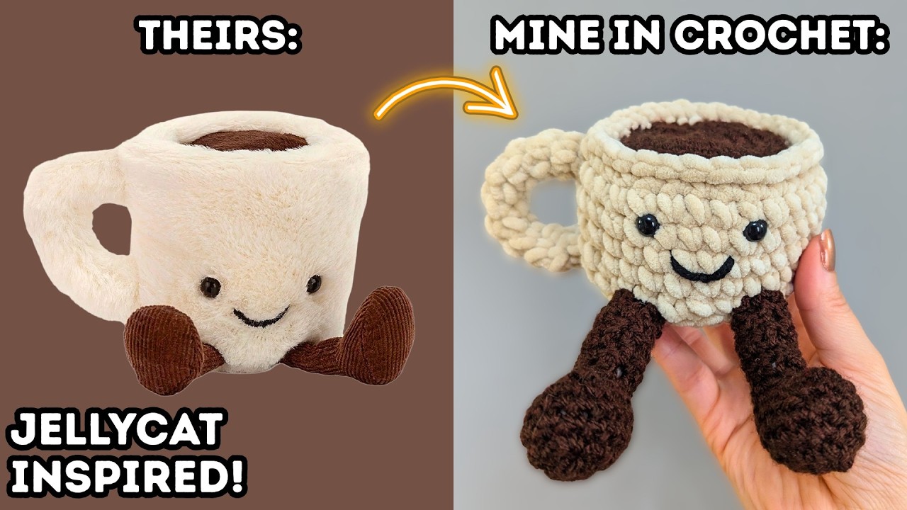 Recreating a Jellycat in Crochet: Espresso Cup Plushie Tutorial | Crochet Jellycat ☕🧶