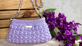 Como fazer bolsa de croche em fio de malha/ Passo a passo facil/ Crochet bag tutorial/ Bolsa Pietra