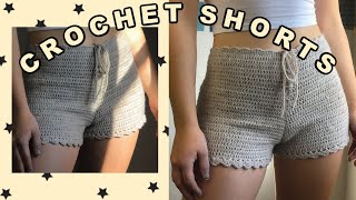 Crochet Shorts | High-Waisted Shorts | Tutorial Easy and beginner friendly