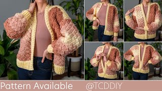 How to Crochet: Basket Weave Cardigan | Pattern & Tutorial DIY
