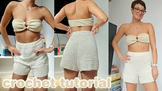 CROCHET SHORTS TUTORIAL | free crochet shorts pattern with elasticated waistband | beginner crochet