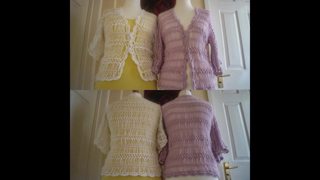 Hairpin lace cardigan