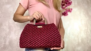 Beautiful and easy crochet bag in nautical yarn /Handbag/Step by step/Crochet tutorial/Amy bag