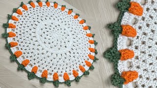 Sousplat de cenourinha / Sousplat de Páscoa / Easter crochet