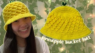 Crochet Pineapple Bucket Hat Tutorial | Fun DIY!