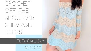 Crochet Off The Shoulder Chevron Dress | Tutorial DIY