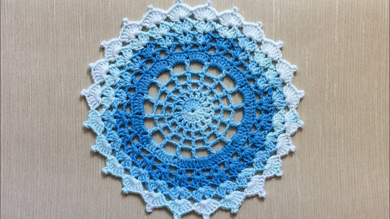 Ombre Blue Doily