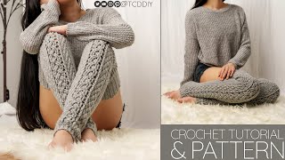 How to Crochet: Cable Stitch Leg Warmers | Pattern & Tutorial DIY