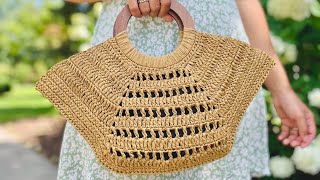 How To Make A Crochet Bag - Easy Crochet Bag Tutorial/ Crochet Raffia Bag Tutorial
