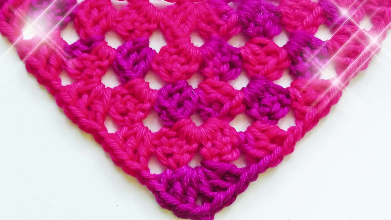 Half Granny Square triangle shawl / Dreieckstuch